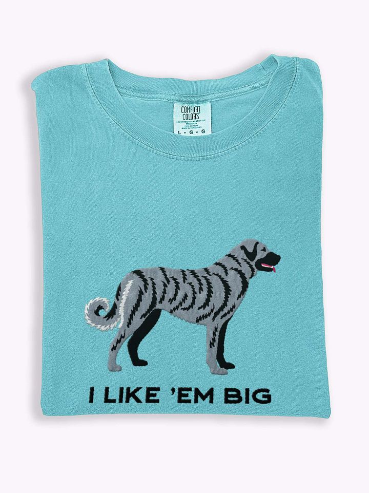 I Like 'Em Big T-Shirt(Embroidered) of an Anatolian Shepherd Dog(Blue Brindle) product image (1)