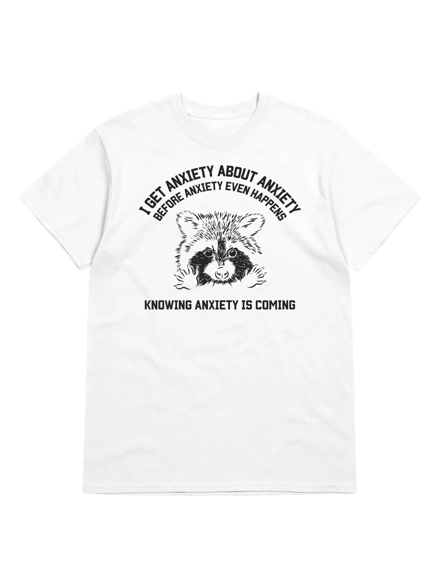 I Get Anxiety About Anxiety Raccoon T-Shirt product image (1)