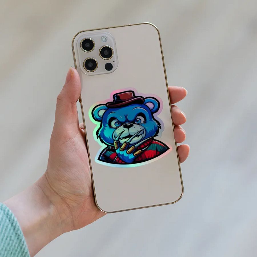 Sly Blue Bear Holographic Sticker Sheet product image (8)