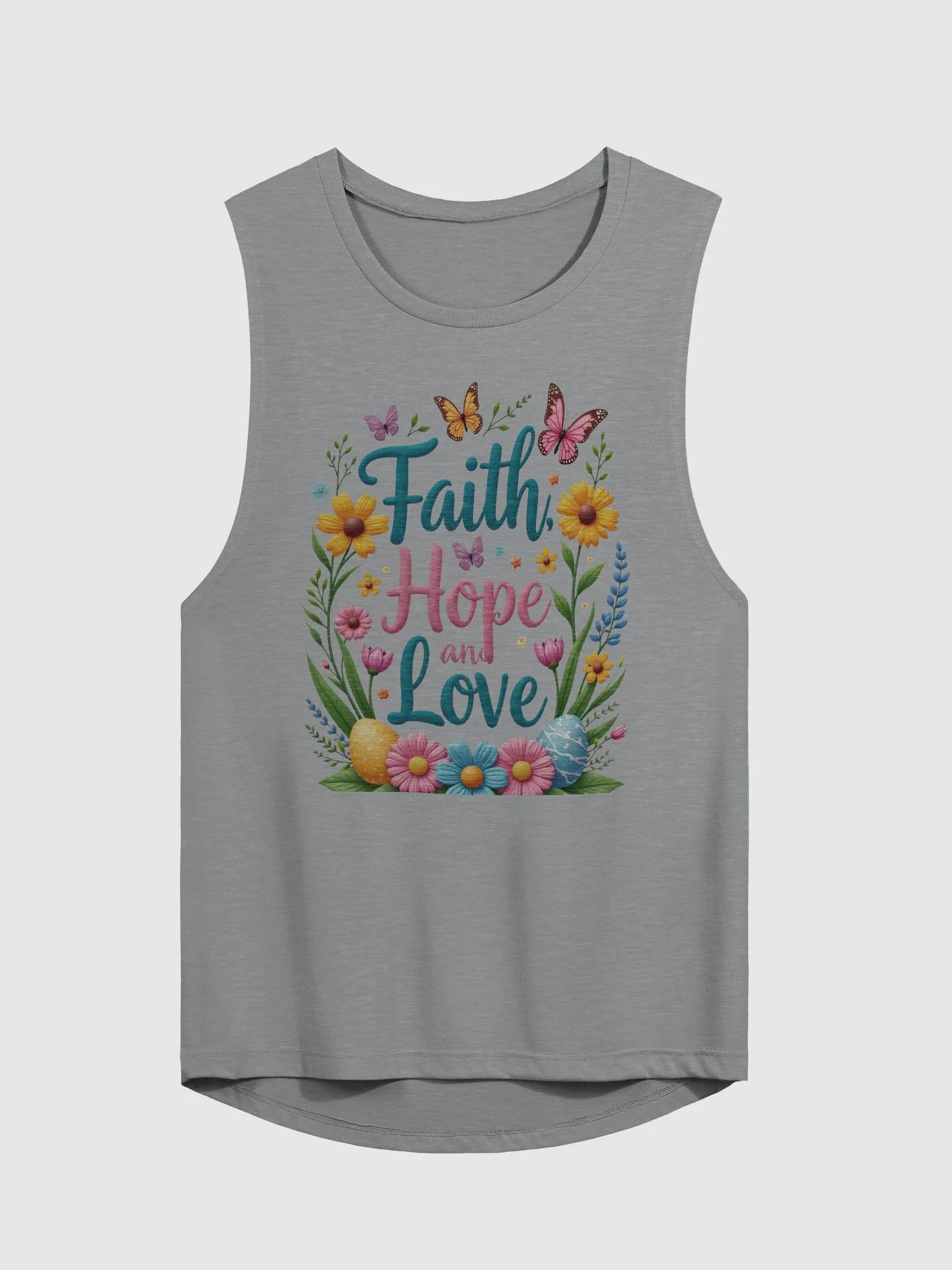 Faith Hope and Love Floral Muscle Tank product image (1)
