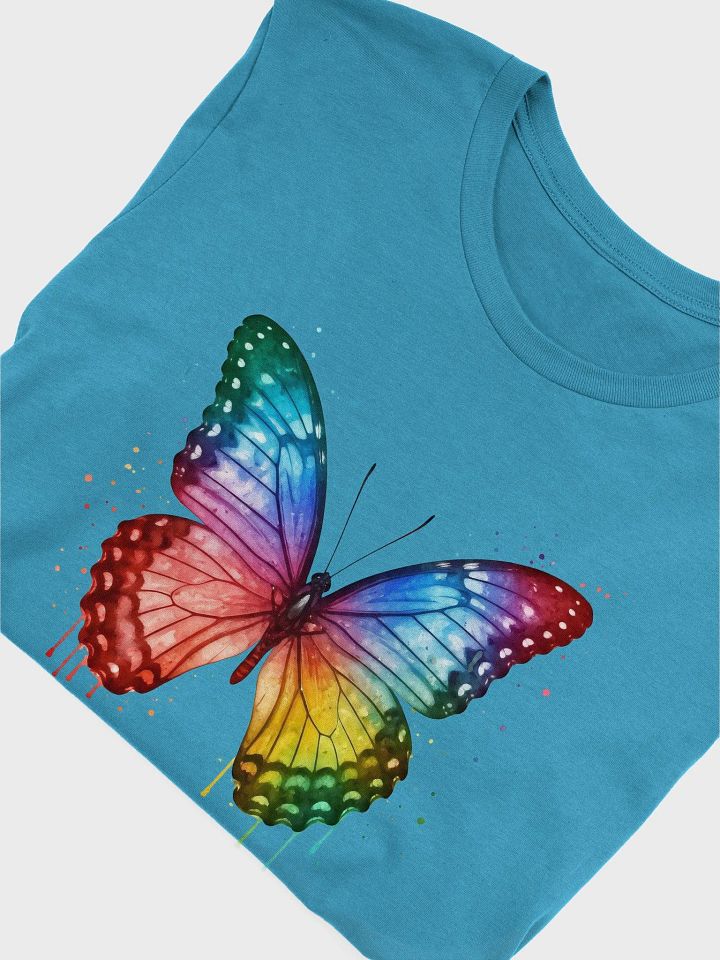 Rainbow Cascade Butterfly Watercolor Tee product image (2)