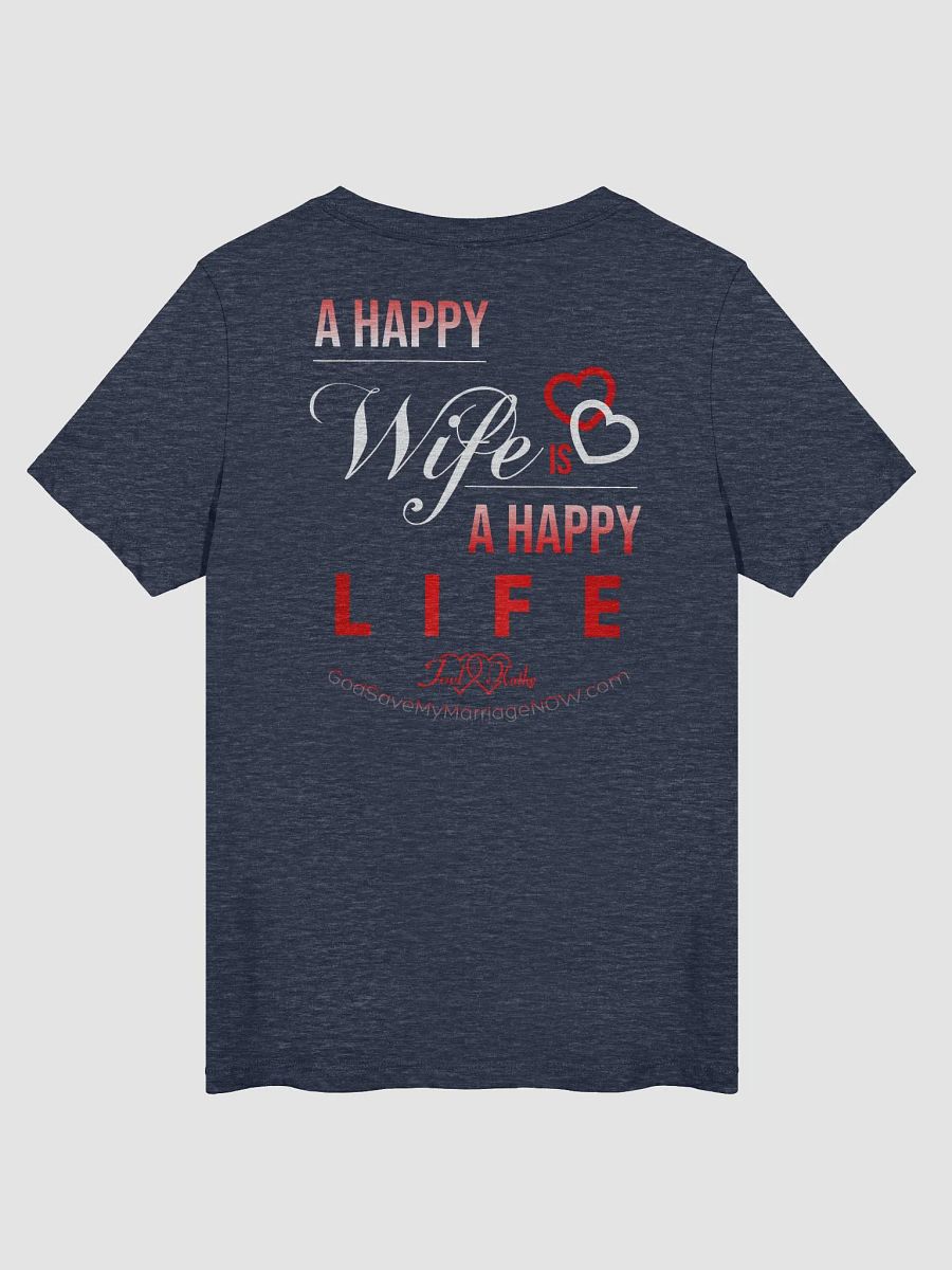 My Husband's Wife is Totally Amazing & A Happy Wife is a Happy Life V-Neck Tee product image (3)