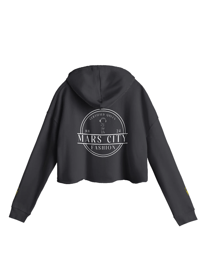 THE CERTIFIED QUEEN CROPPED HOODIE IN BLACK product image (4)