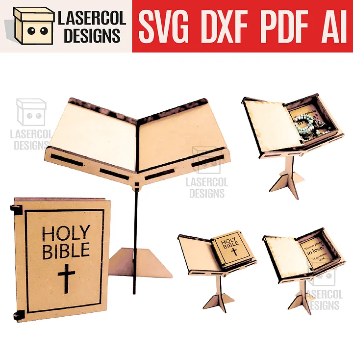 Bible Box with Stand - Laser Cut Files product image (1)