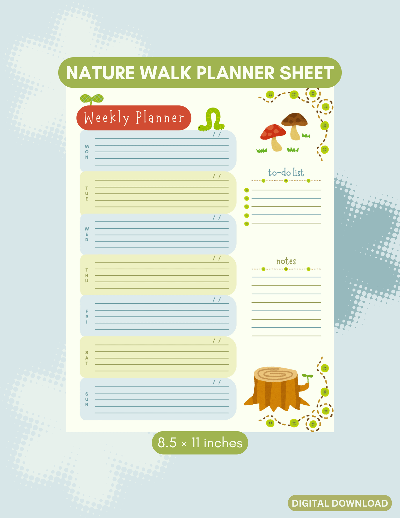 Nature Walk Weekly Planner Sheet product image (1)