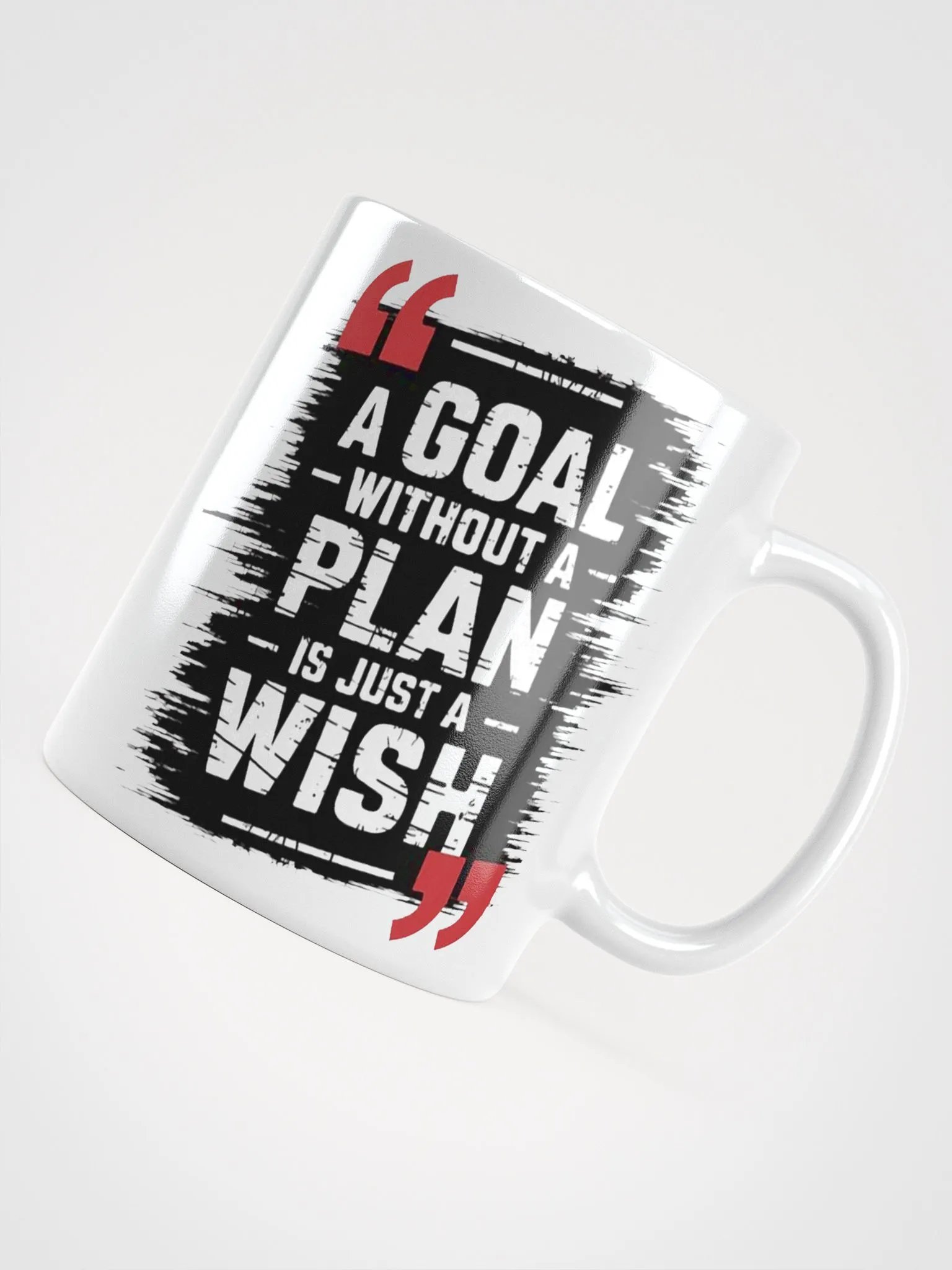"A Goal Without a Plan is Just a Wish" #Motivational Glossy White Mug product image (11)