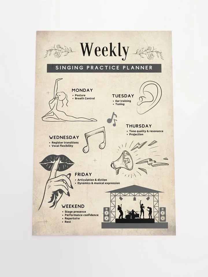 Singing Practice Planner 12'' x 18'' product image (2)