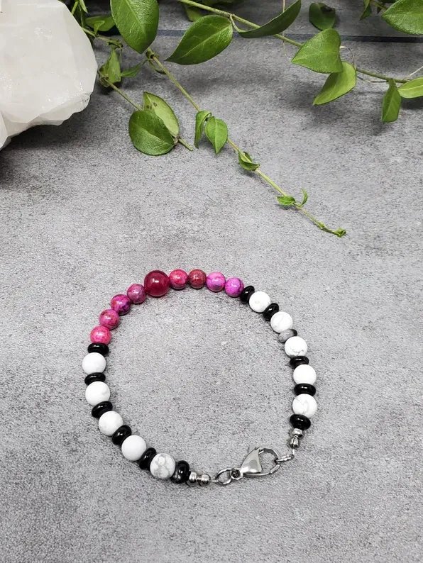 The Lovers Agate & Howlite Bracelet | Handmade Crystal Healing Jewelry product image (2)