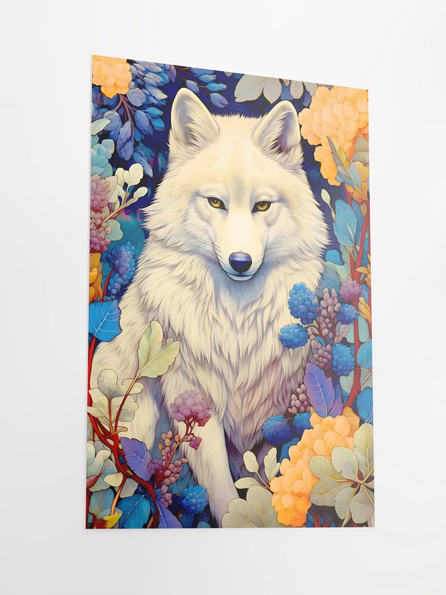 White Wolf in a Lush Floral Enchanted Magic Forest Matte Poster product image (4)