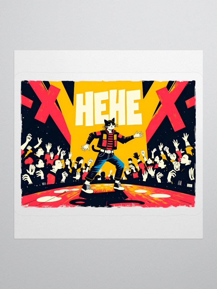 Cat Rockstar Sticker | 'X HEHE X' product image (2)