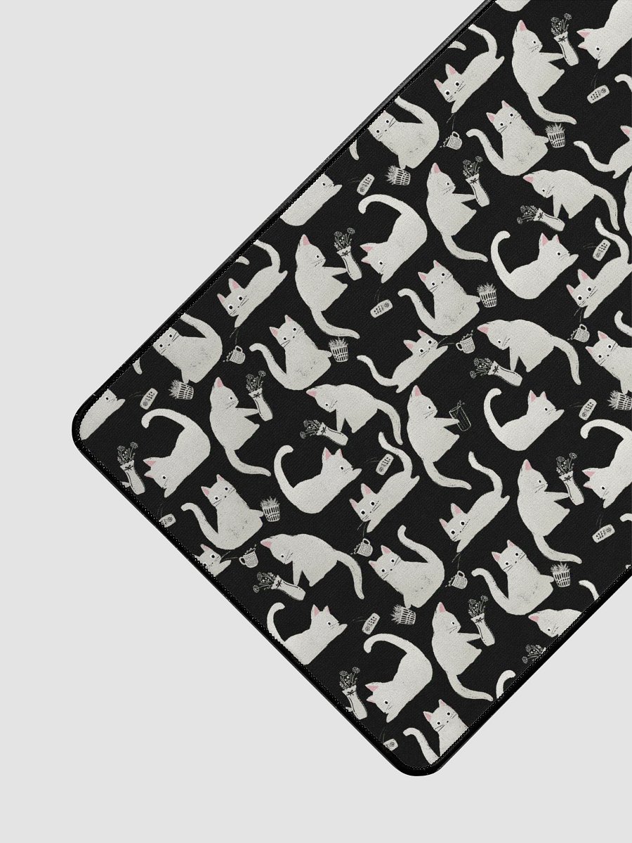Bad Cats Knocking Stuff Over Patterned Desk Mat, Black product image (3)