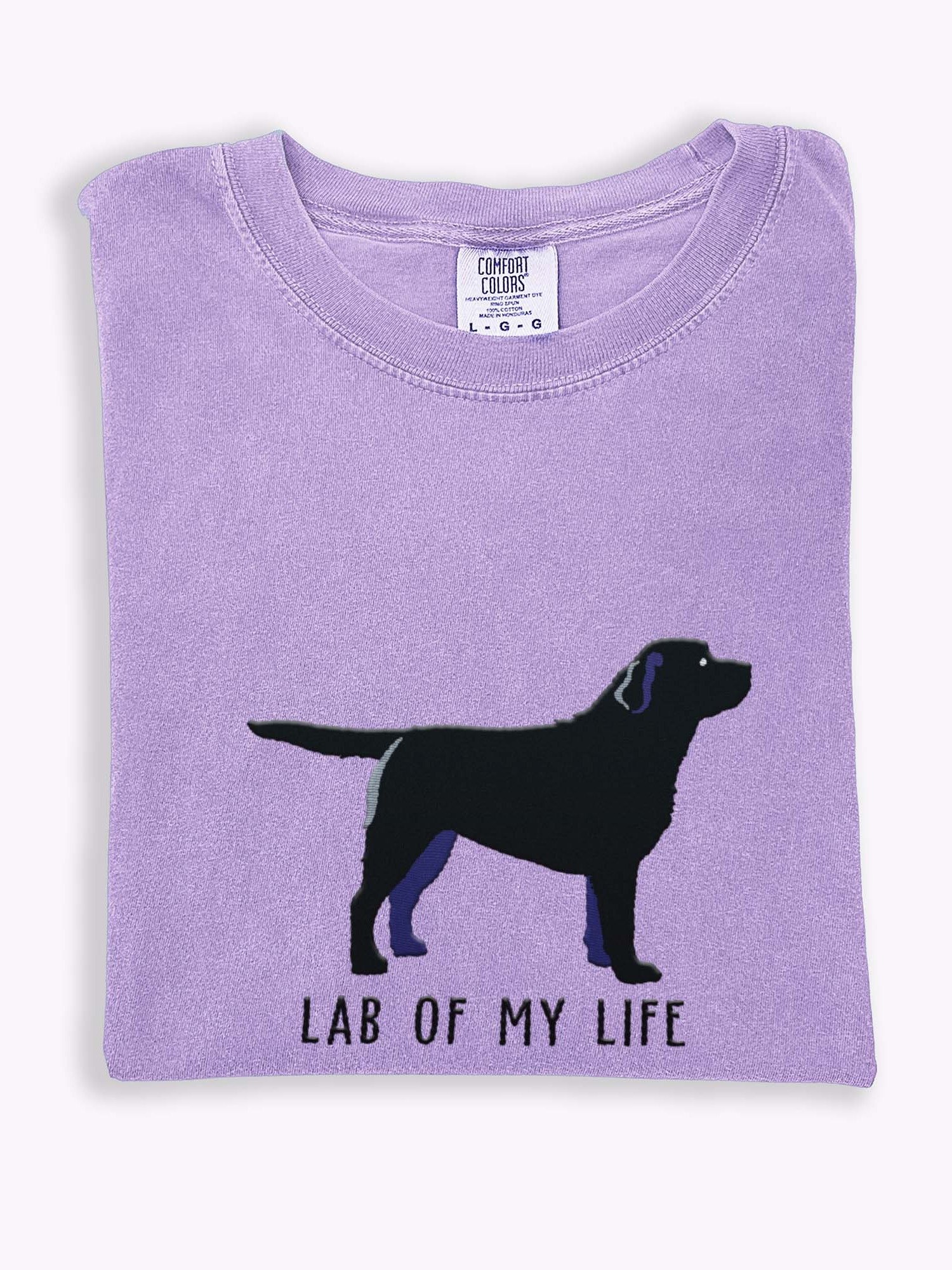 Lab of My Life T-Shirt(Embroidered) of a Labrador Retriever(Black) product image (1)