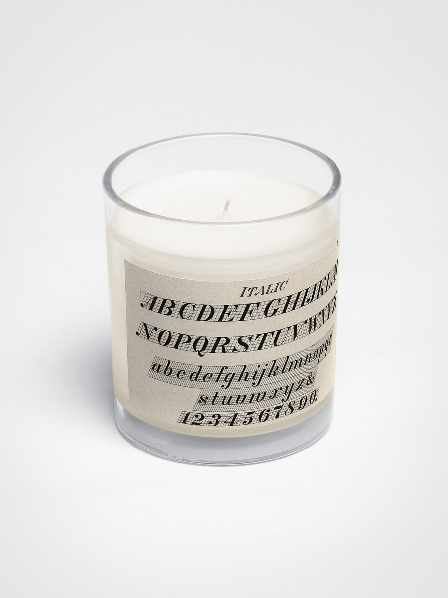 Italic Alphabet & Number. Soy Wax Candle product image (2)