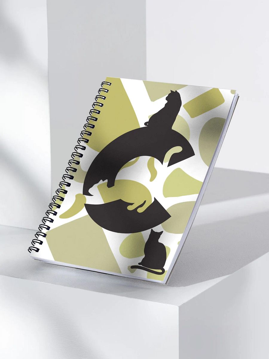 Monogram Letter C Cat Lover Geometric Greens Notebook product image (3)