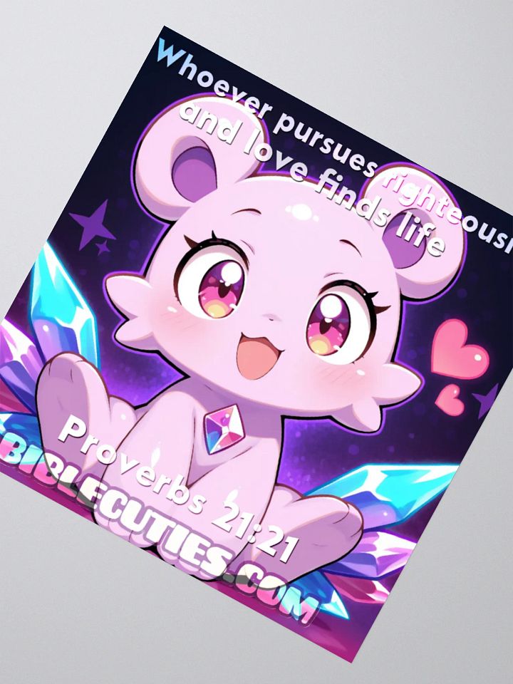 Bible Cuties Vanessa - Whoever pursues righteousness and love finds life Sticker product image (4)