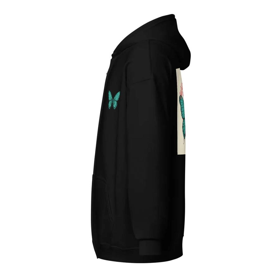 Teal Butterfly Symmetry Zip Hoodie product image (15)