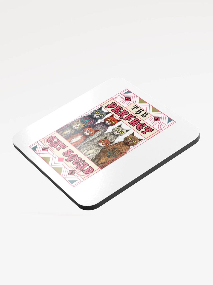 The Perfect Cat Squad Glossed Cork Coaster product image (3)