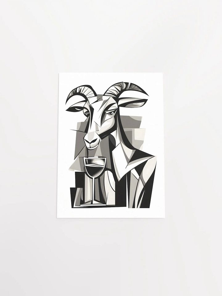Abstract Goat and Wine Glass Poster product image (2)