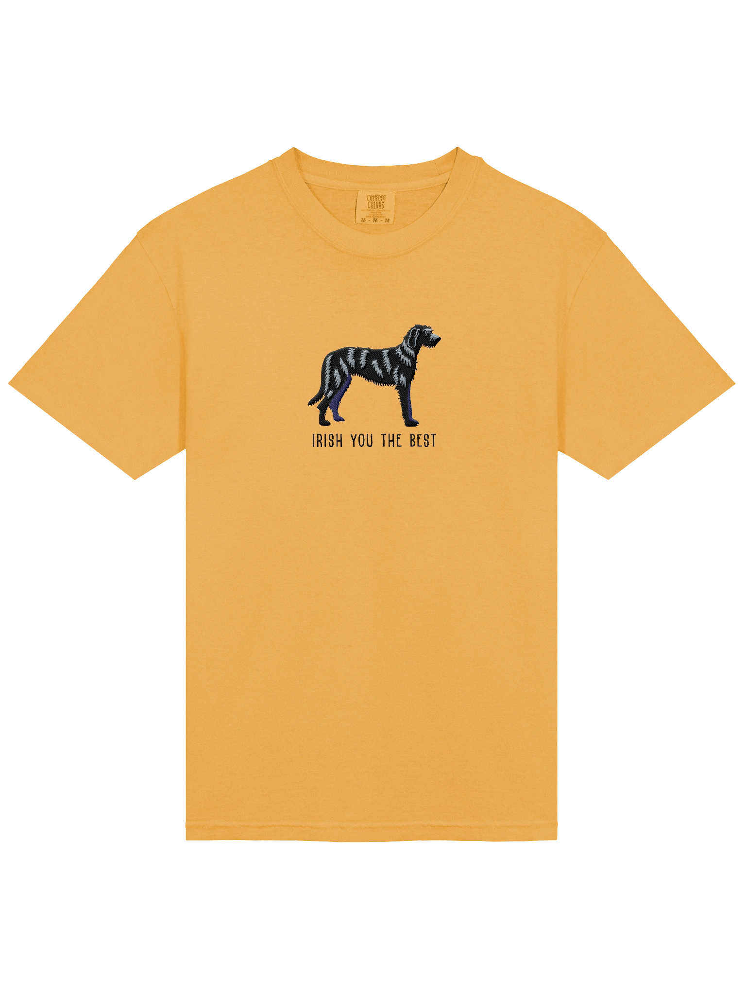 Irish You the Best T-Shirt(Embroidered) of an Irish Wolfhound(Black) product image (23)
