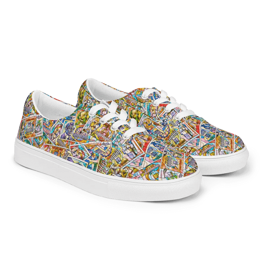Jugoslovenski inflatorni dinar 1993 (Kolaž/mozaik) Men's Lace-Up Canvas Shoes product image (9)