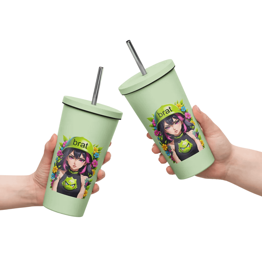 Brat 20 oz Tumbler Cup - Mint - Insulated Tumbler with a Straw v6 product image (10)