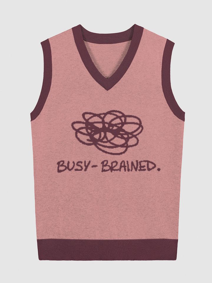 BUSY-BRAINED (lg. design, duotone maroon) knitwear vest product image (3)