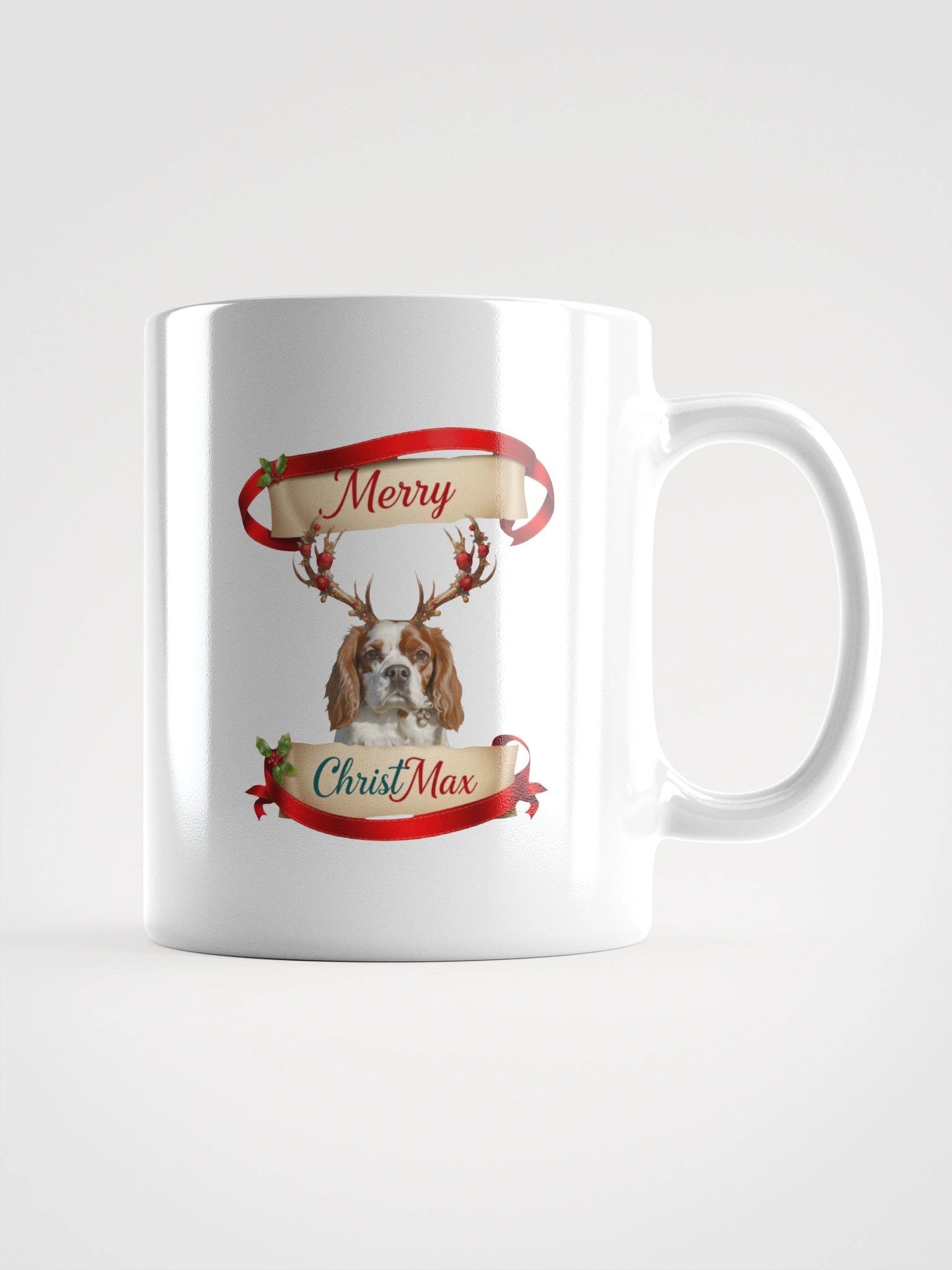 White Glossy Mug with Merry ChristMax product image (3)