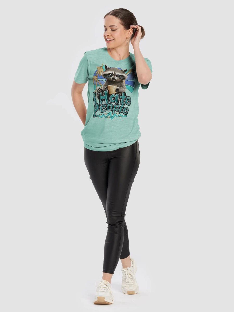 I Hate People Raccoon Coffee Mood T-Shirt product image (24)