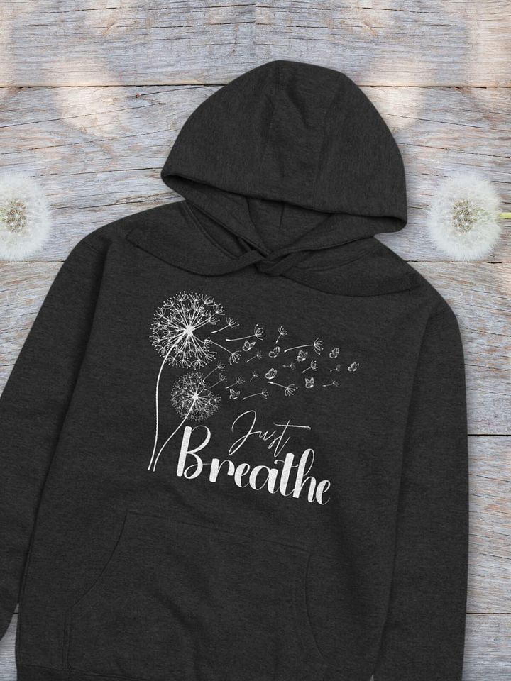 Just Breathe White Dandelion Cotton Heritage Hoodie product image (1)