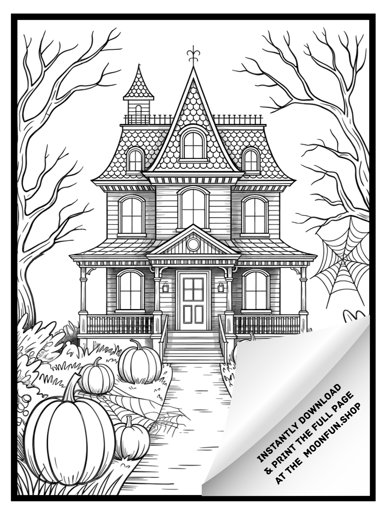 🧙 70 Witches & Haunted Places Halloween Coloring Pages for Teens & Adults product image (10)