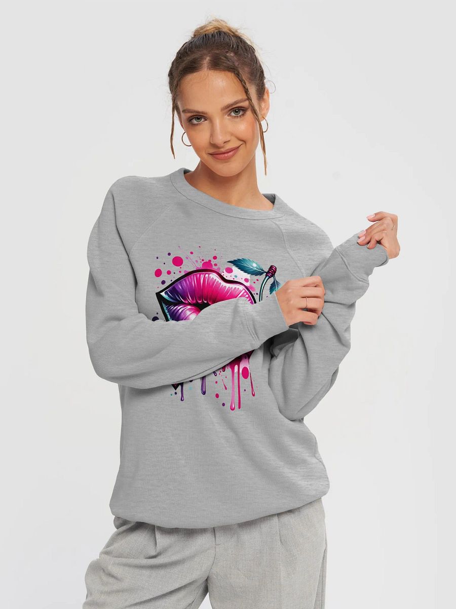 Glossy Lips and Cherry Heart Raglan Sweatshirt product image (42)