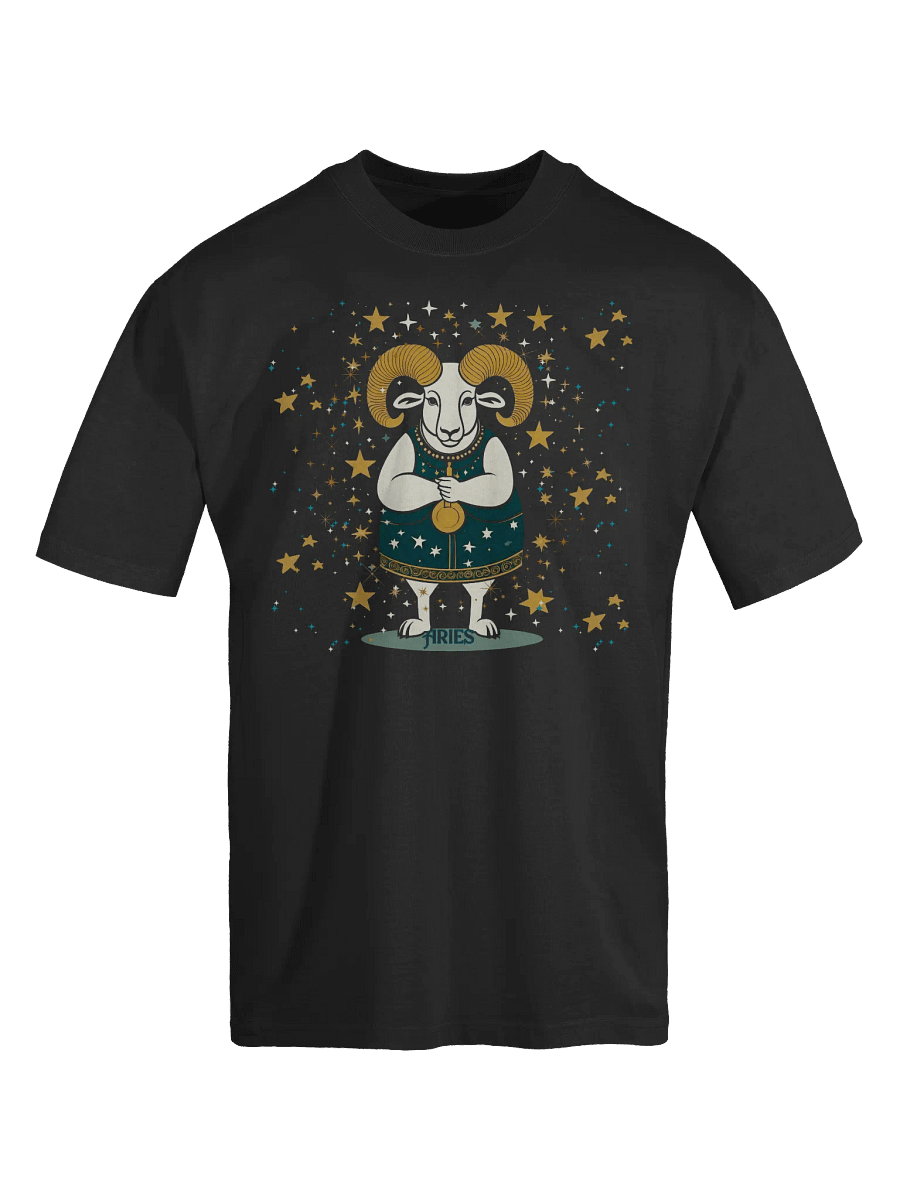 Aries 2025, Adorable Ram, Black Tee product image (5)