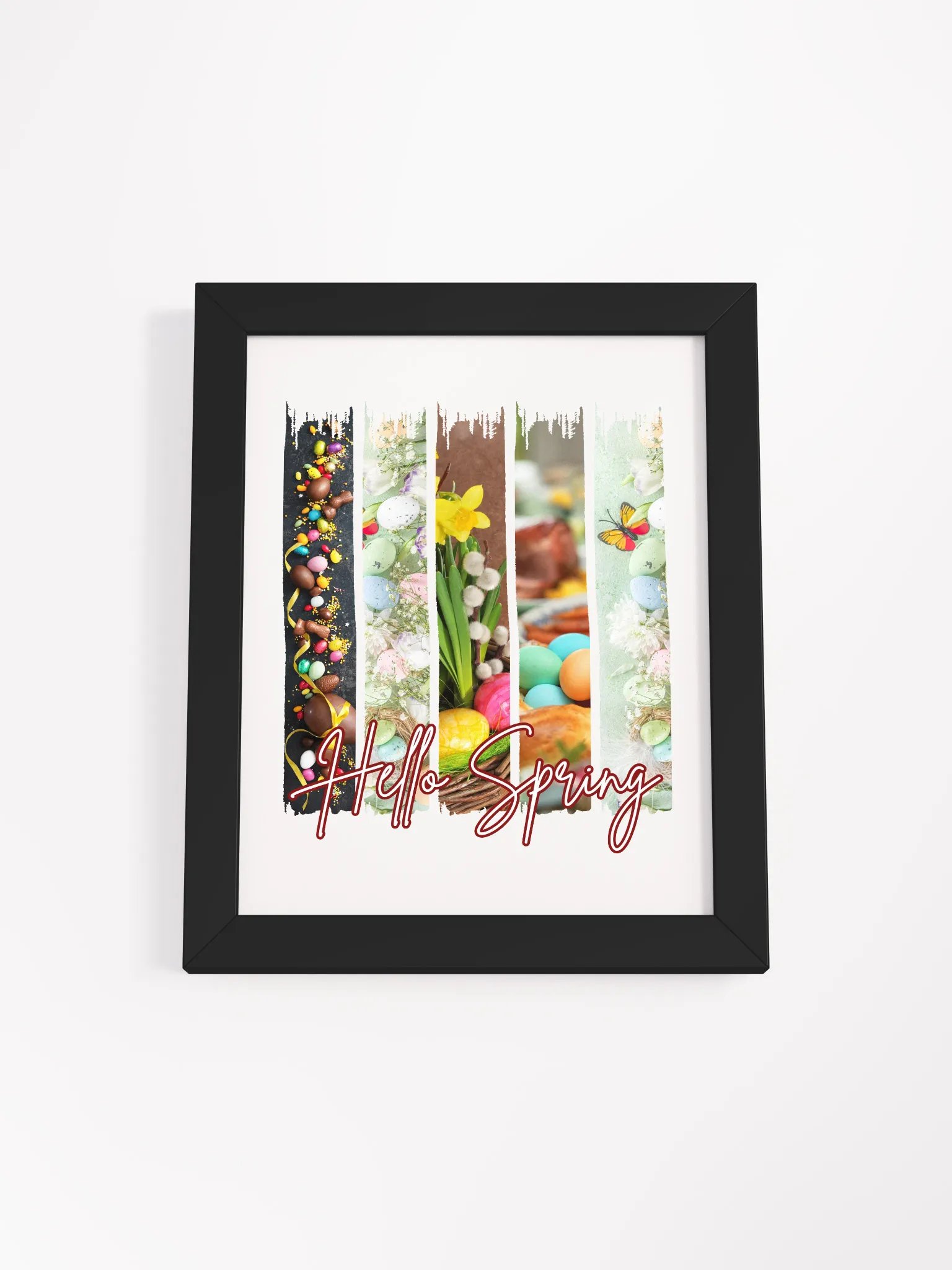 Hello Spring, Brush Stroke Easter Framed Poster product image (2)