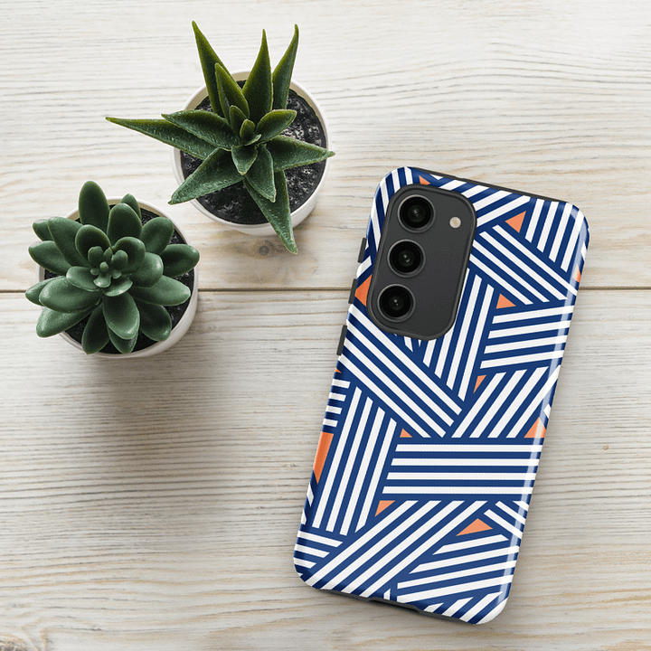 Geometric Blue & White Tough Case product image (24)