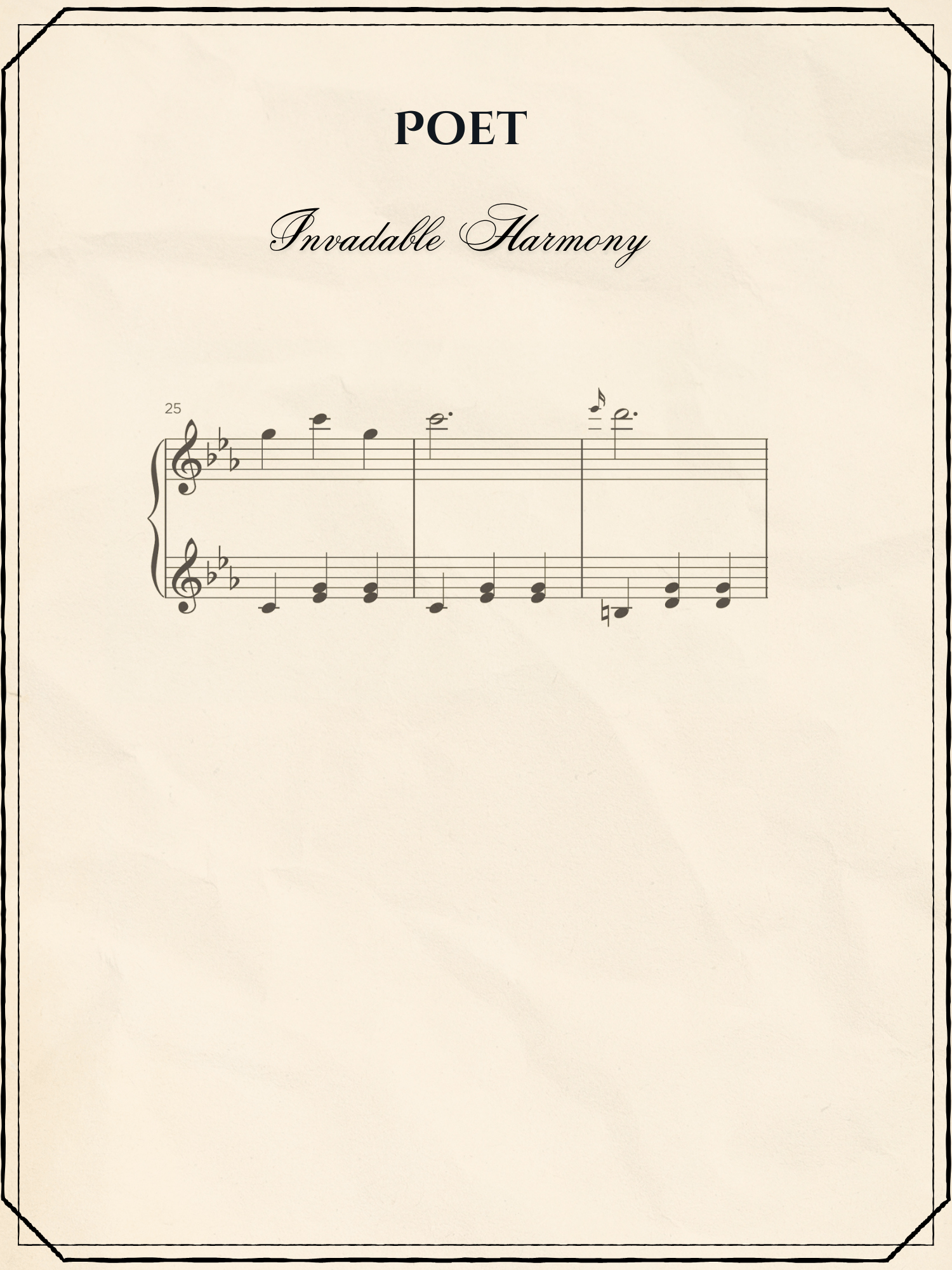 Poet - Sheet Music | Invadable Harmony product image (1)