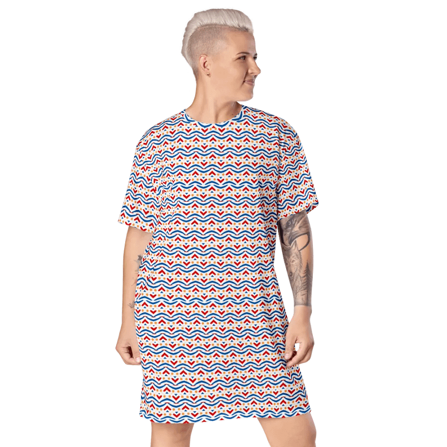 Red, White & Blue T-Shirt Dress, Summer Dress product image (8)