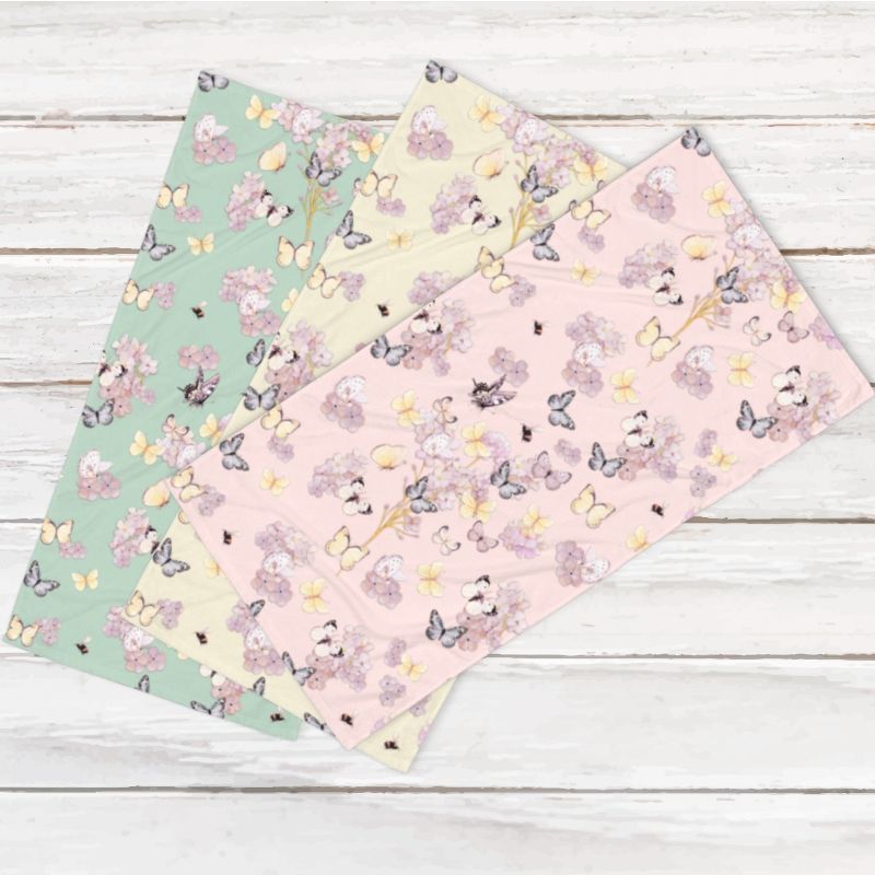 BUTTERFLY GARDEN SOFT PINK TOWEL - Handtuch mit Schmetterlingen product image (3)