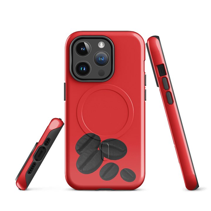 Red Black Coffee Beans MagSafe® Tough iPhone® Case product image (3)