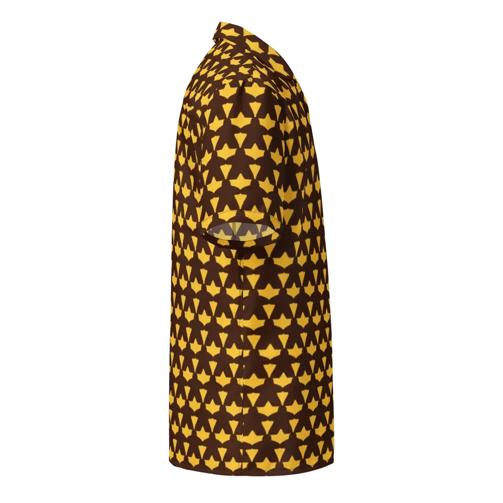 Meeple Hawaiian Shirt (Brown & Gold) product image (5)