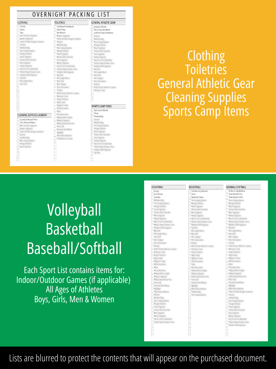 Sports Packing List - Tournaments, Games & Competitions product image (3)