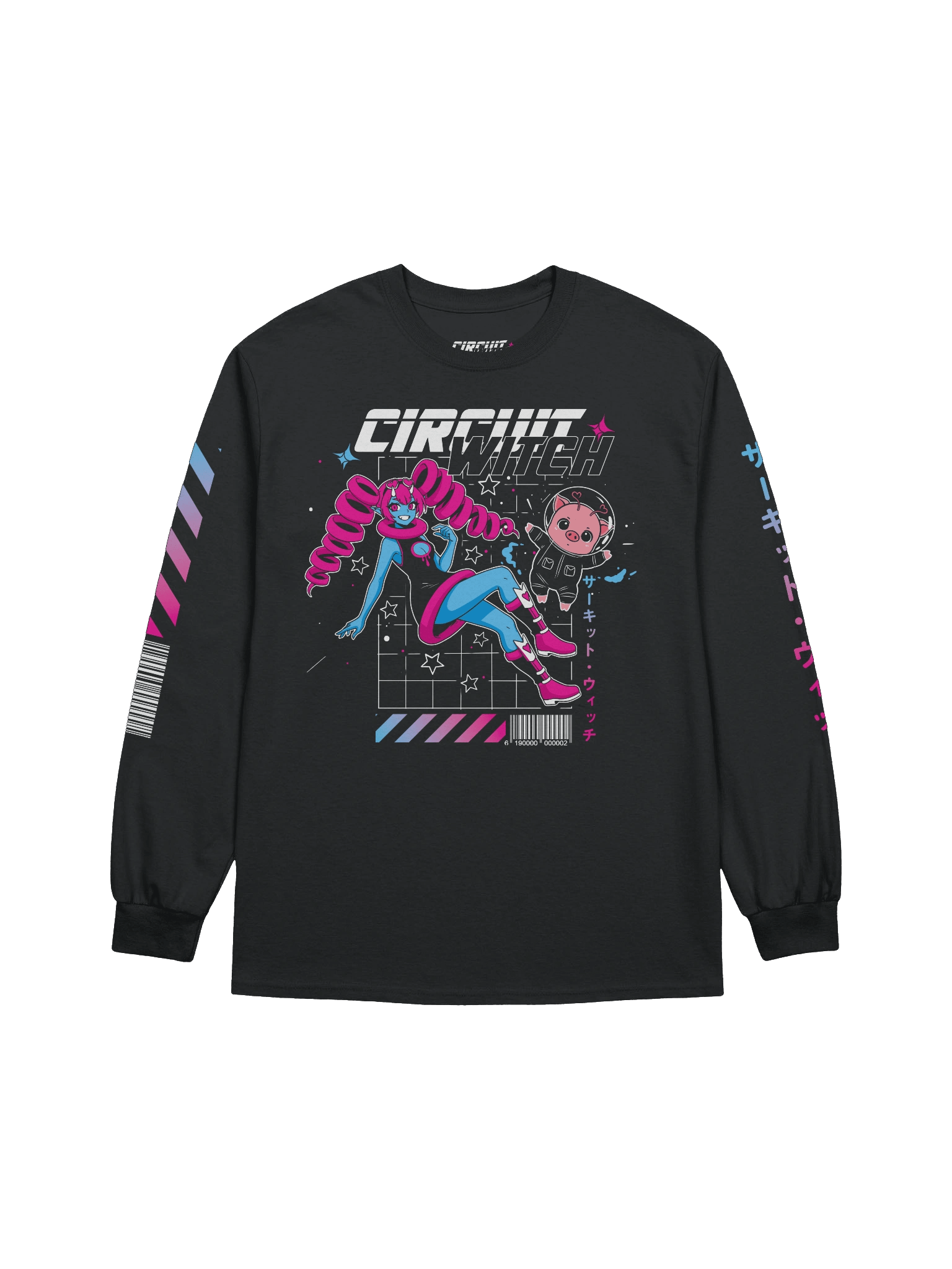 Circuit Witch & PuuPuu The Space Pig Cyberpunk Style - Long Sleeve Shirt (S-5XL) product image (1)