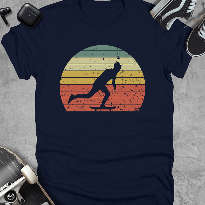 Retro sunset skater, Skateboarding t-shirt, Unisex product image (3)