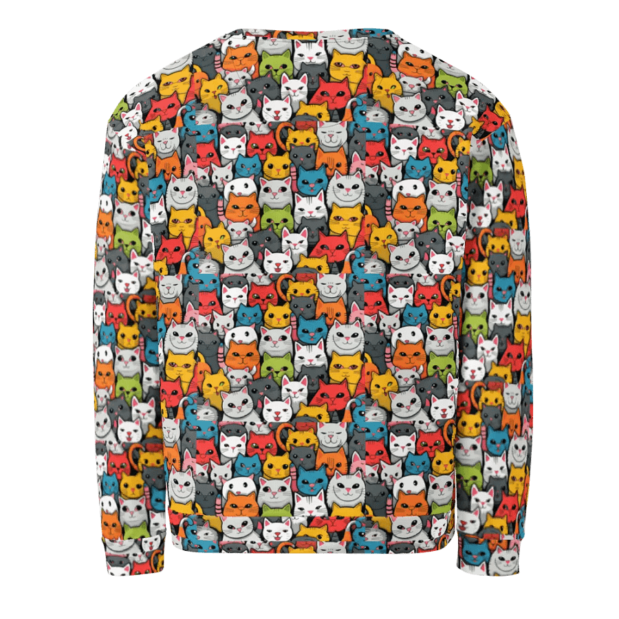 Whimsical Cat Faces All-Over Print Sweatshirt product image (10)