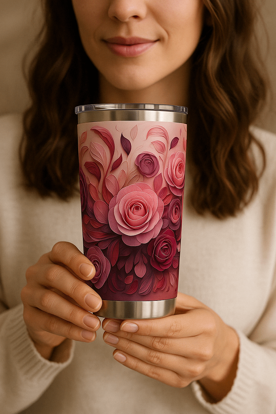 Self-Love PNG Bundle | Pink Rose Tumbler Wrap + Printable Quotes | 20oz Skinny Sublimation + Affirmation Sheet product image (4)