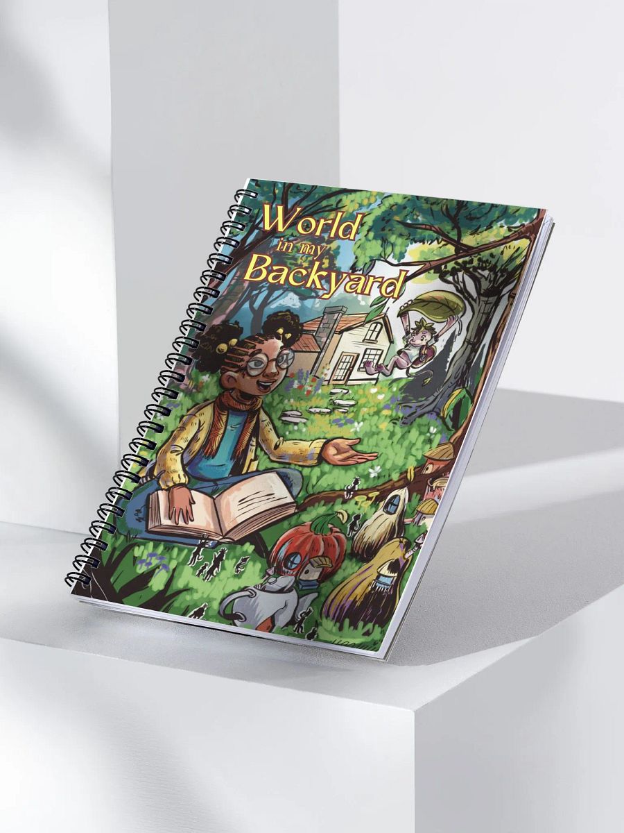 Enchanted Backyard Notebook - Whimsical Girl with Creatures Illustration product image (3)