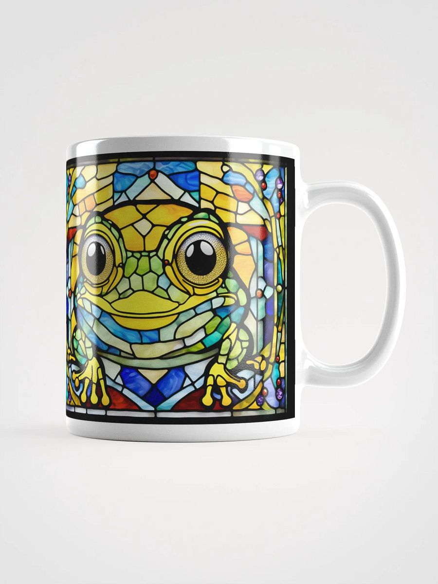 #002 Frolicking Yellow Frog Stained Glass Mug product image (1)