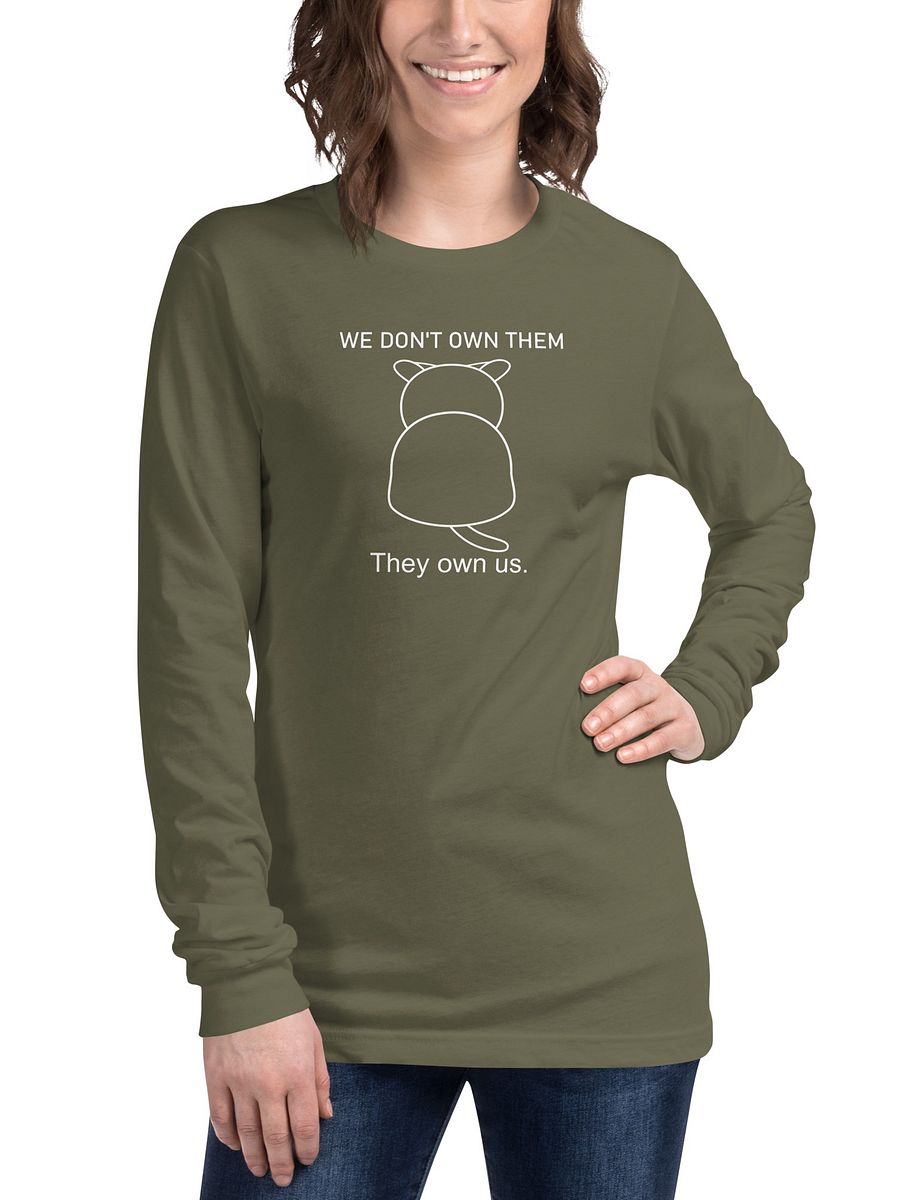 Cats Own People Unisex Long Sleeve Tee, White Print product image (3)