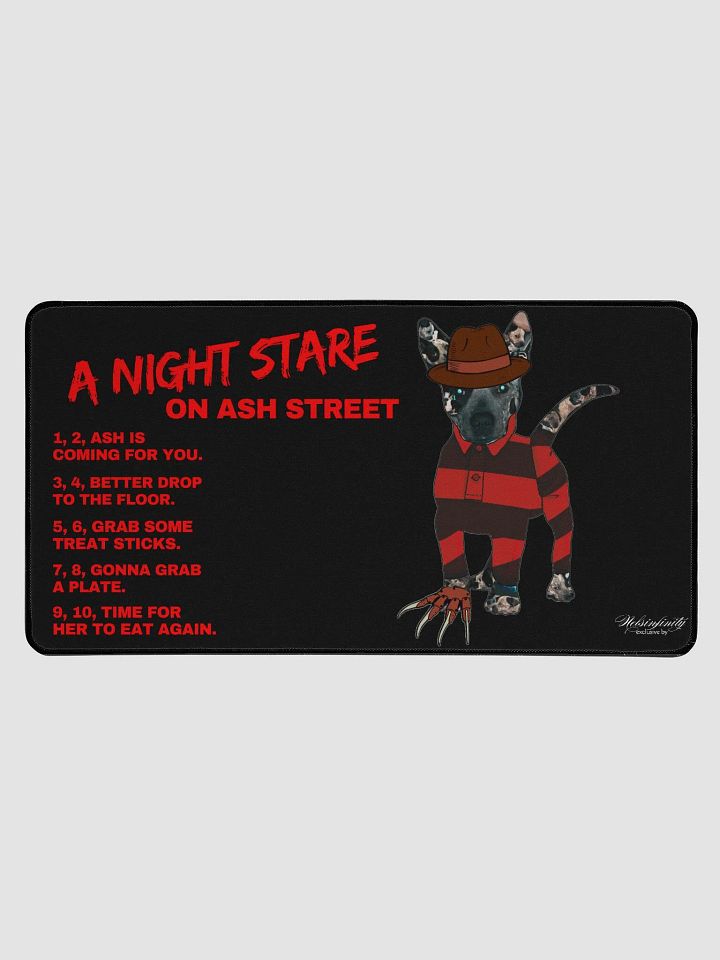 A Night Stare on Ash Street Desk Mat (Black) product image (1)