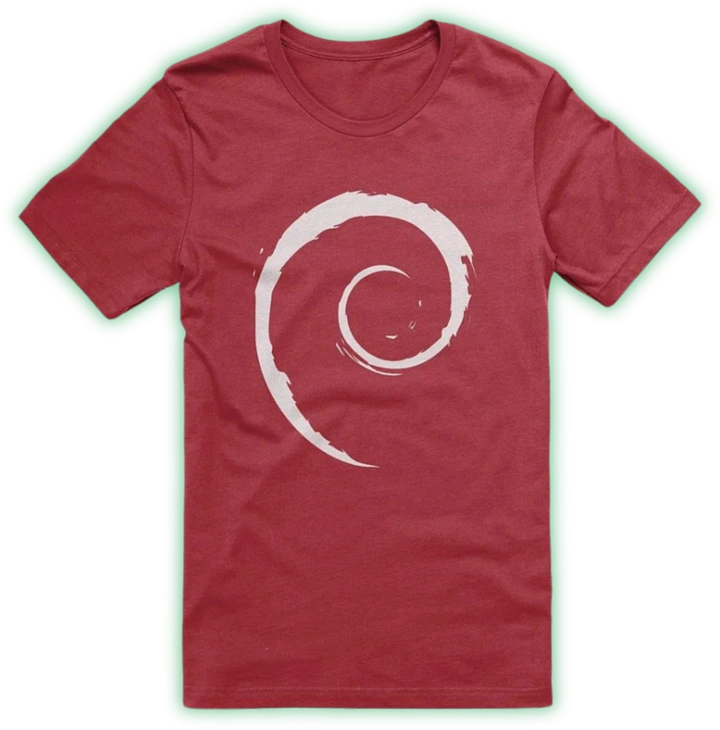 T-Shirt with Debian Swirl (Red Version) product image (1)