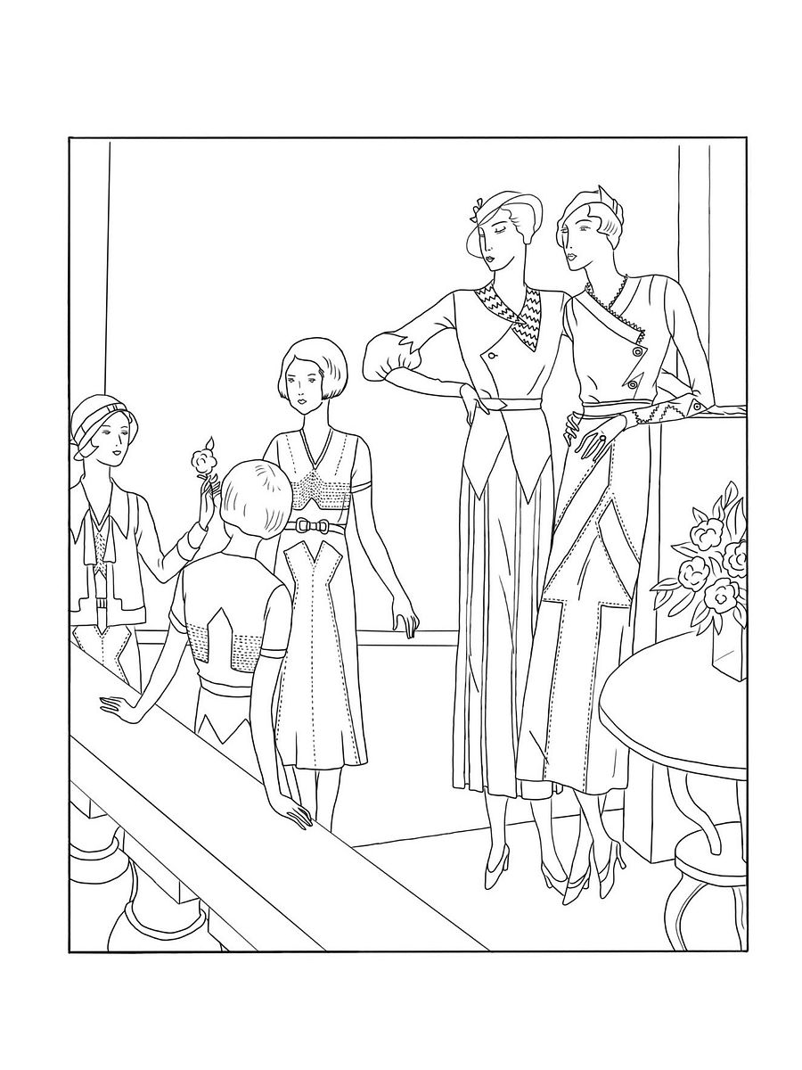 PDF, PNG - 1920s Fashion Art-Goût-Beauté Coloring Book product image (4)
